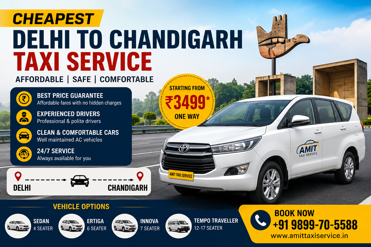 delhi to chandigarh