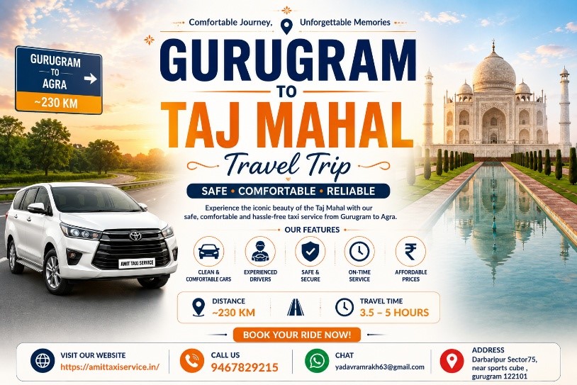gurugram to taj mahal travel trip