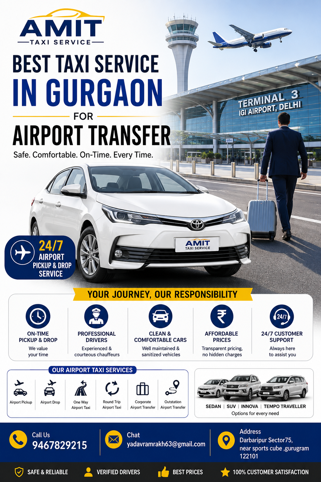 best taxi service in gurgaon for airport transfer